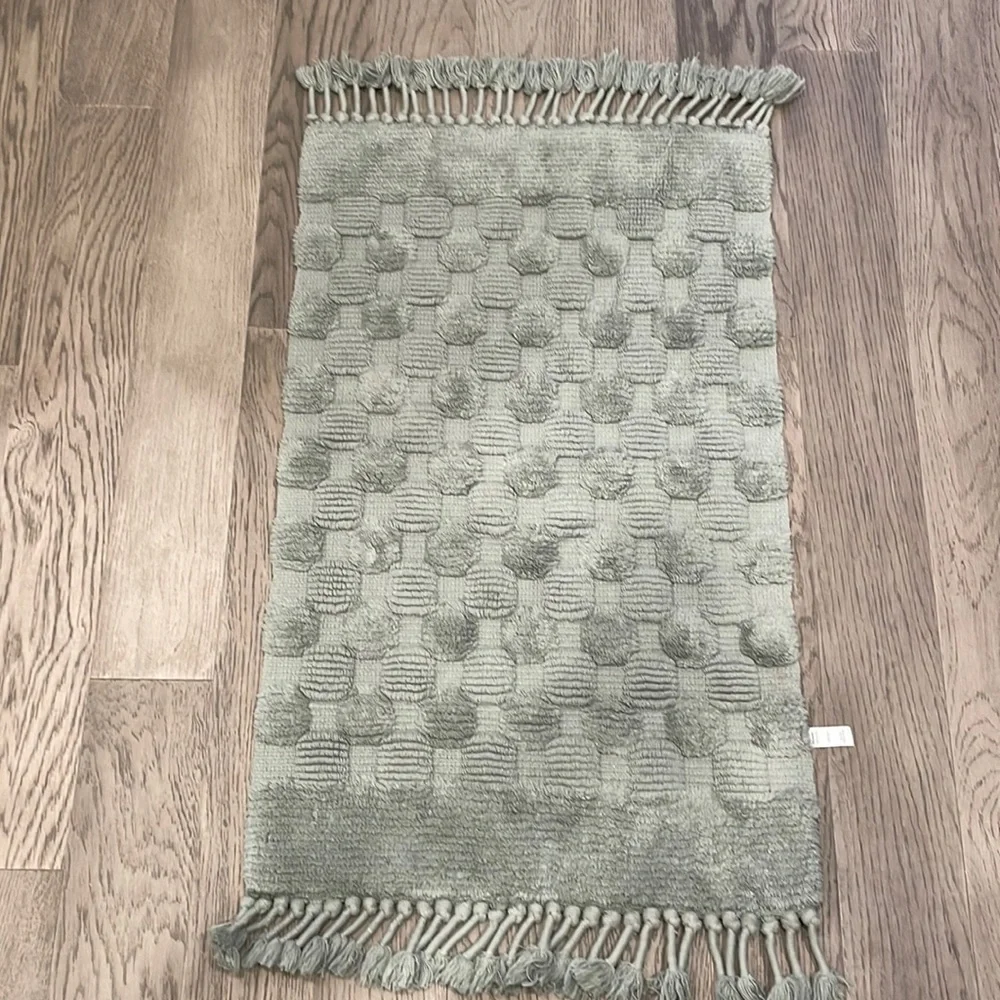 World Market Hand-Woven Checkered Bath Mat